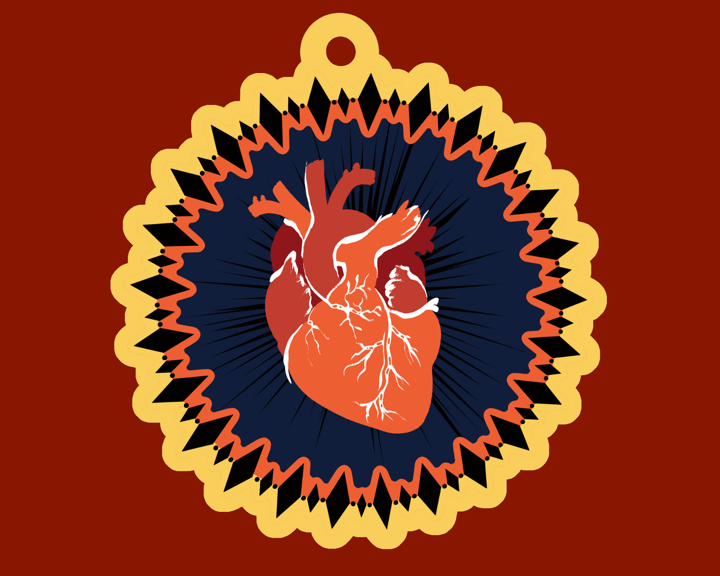 MCR Inspired Anatomical Heart Keychain