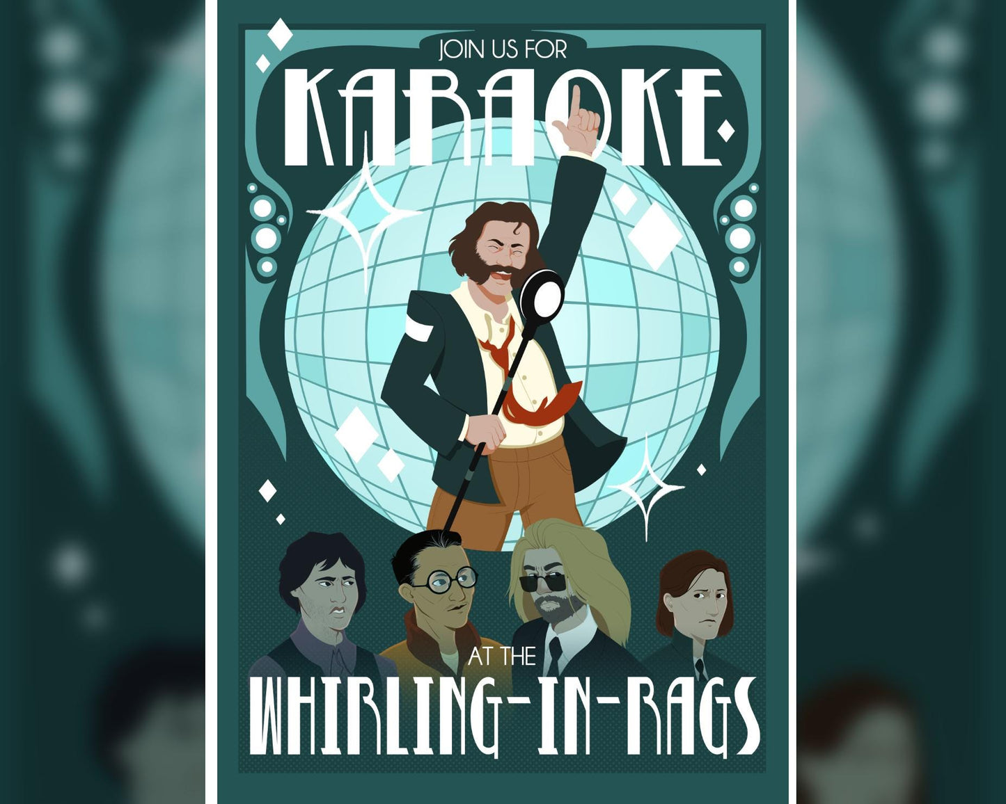 Disco Elysium Whirling-in-Rags Karaoke Poster