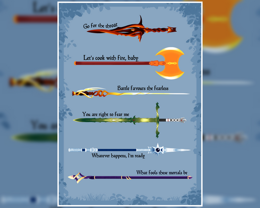 Baldur's Gate 3 Weapons Print