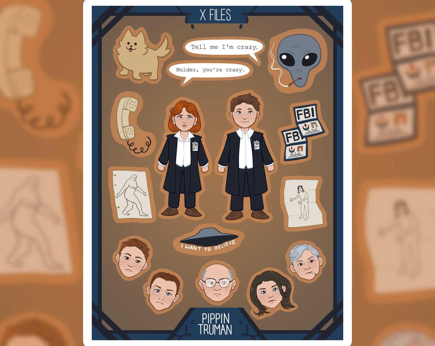 X Files Sticker Sheet