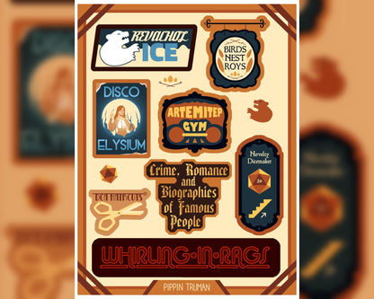 Disco Elysium Doomed Commercial Area Sticker Sheet
