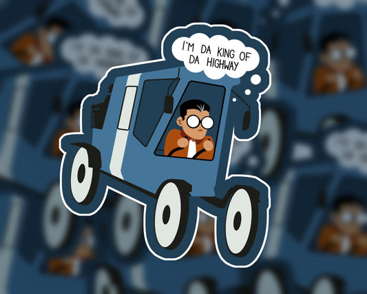 Disco Elysium Kim Kitsuragi King of Da Highway Sticker