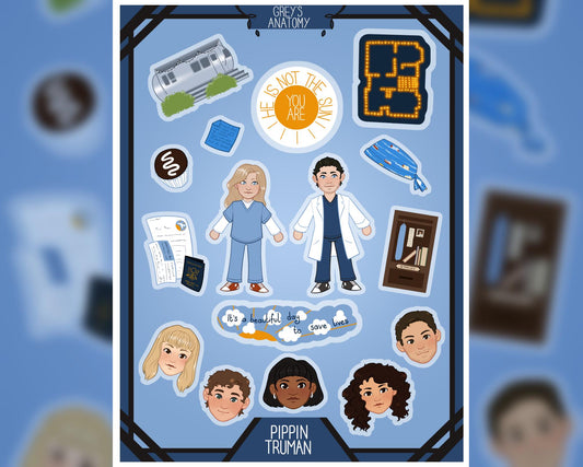 Greys Anatomy Inspired Sticker Sheet