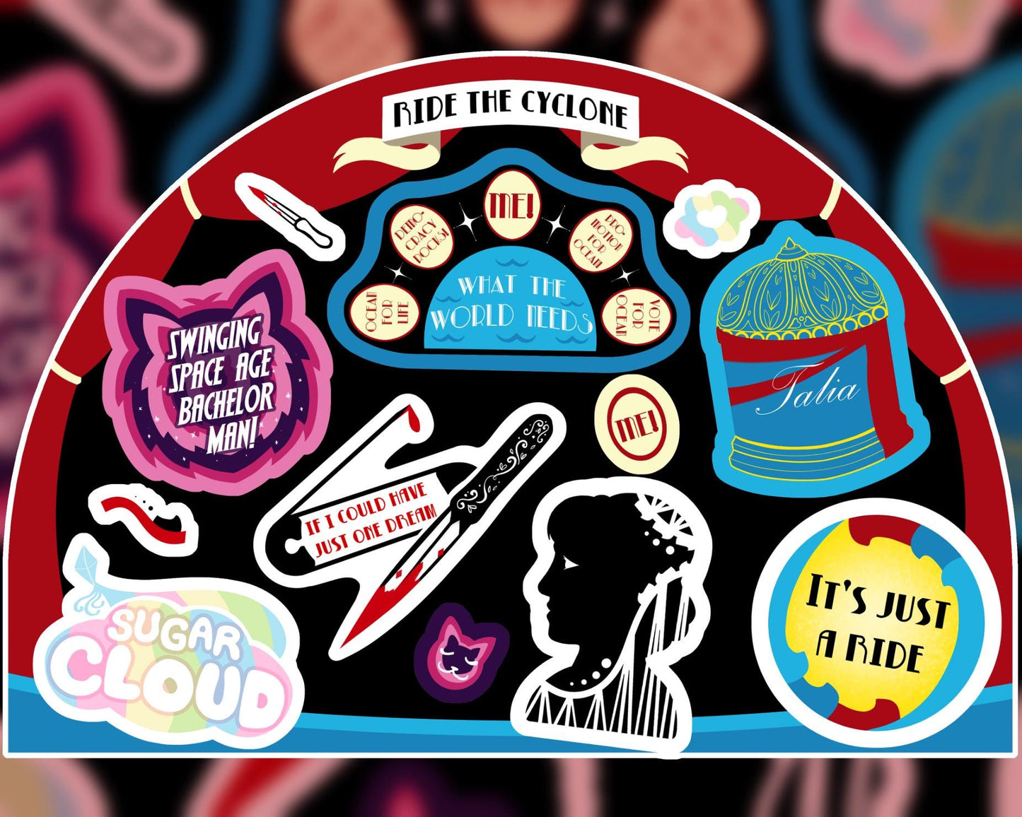 Ride the Cyclone Sticker Sheet